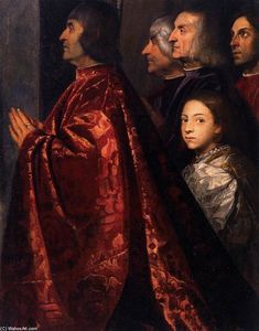 Tiziano Vecellio (Titian) - Madonna with Saints and Members of the Pesaro Family (detail)