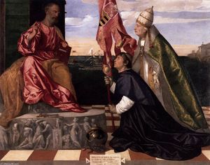 Tiziano Vecellio (Titian) - Pope Alexander VI Presenting Jacopo Pesaro to St Peter