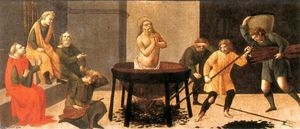 Alunno Di Domenico (Bartolomeo Di Giovanni) - Predella: Martyrdom of St John