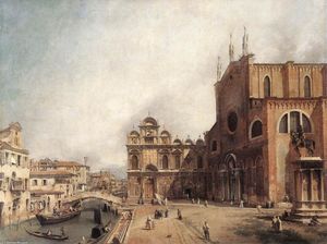 Giovanni Antonio Canal (Canaletto) - Santi Giovanni e Paolo and the Scuola di San Marco
