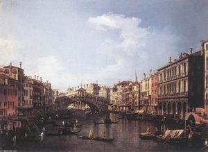 Giovanni Antonio Canal (Canaletto) - The Rialto Bridge from the South