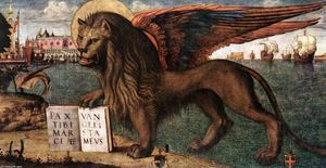 Vittore Carpaccio - The Lion of St Mark (detail)