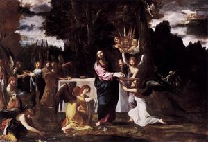 Lodovico Carracci - Christ Served by Angels in the Wilderness