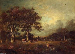Jules Dupré - Landscape with Cows