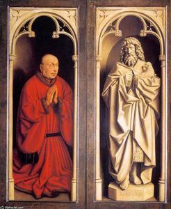 Jan Van Eyck - The Ghent Altarpiece: Donor and St John the Baptist