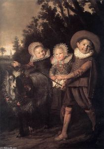 Frans Hals - Three Children with a Goat Cart