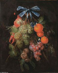 Cornelis De Heem - Festoon with Fruit and Flowers
