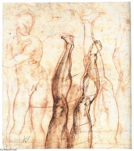 Michelangelo Buonarroti - Studies for The Risen Christ (verso)