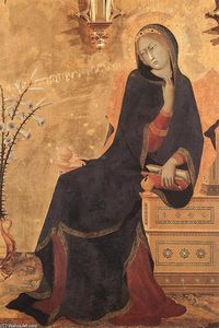 Simone Martini - The Annunciation and Two Saints (detail)
