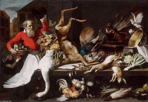 Frans Snyders - Still-Life with Dead Game, Fruits, and Vegetables in a Market