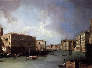 Giovanni Antonio Canal (Canaletto) - Grand Canal: Looking North from Near the Rialto Bridge