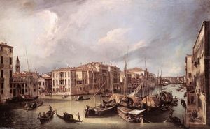 Giovanni Antonio Canal (Canaletto) - Grand Canal: Looking North-East toward the Rialto Bridge