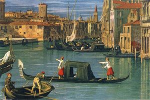 Giovanni Antonio Canal (Canaletto) - The Grand Canal and the Church of the Salute (detail)