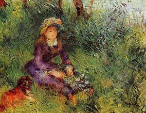 Pierre-Auguste Renoir - Madame Renoir with a Dog