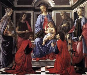 Sandro Botticelli - Madonna and Child with Six Saints (Sant-Ambrogio Altarpiece)