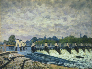 Alfred Sisley - Molesey Weir at Hampton Court Morning