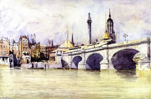 David Cox - The Opening of the New London Bridge
