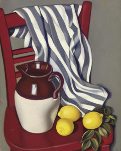 Tamara De Lempicka - Pitcher and Lemons on a Chair