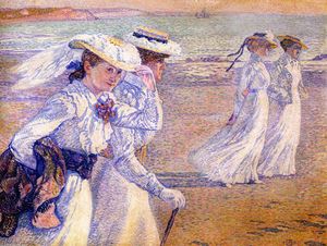 Theo Van Rysselberghe - The Promenade (also known as The Stroll, Women on the Beach)