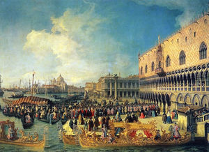 Giovanni Antonio Canal (Canaletto) - Reception of the Imperial Ambassador at the Doge-s Palace