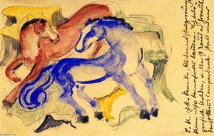 Franz Marc - Red and Blue Horse
