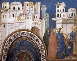 Giotto Di Bondone - Return of Christ to Jerusalem (North transept, Lower Church, San Francesco, Assisi)