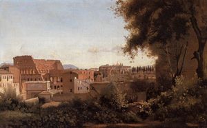 Jean Baptiste Camille Corot - Rome - View from the Farnese Gardens, Noon (also known as Study of the Coliseum)