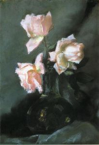 John La Farge - Roses in a Vase