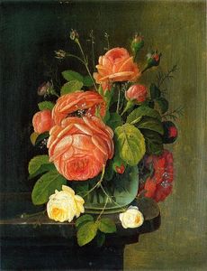 Severin Roesen - Roses on a Tabletop