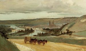 Jean Baptiste Camille Corot - Rouen Seen from Hills Overlooking the City