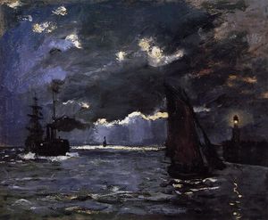 Claude Monet - Seascape, Night Effect