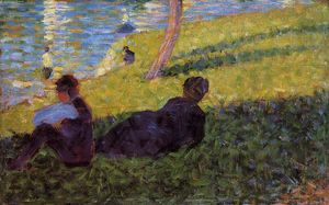Georges Pierre Seurat - Seated Man, Reclining Woman