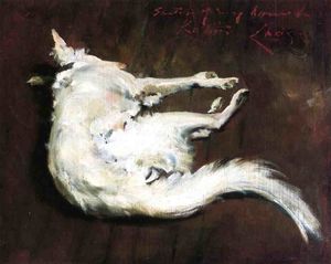 William Merritt Chase - A Sketch of My Hound Kuttie