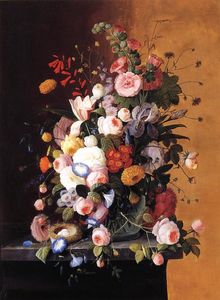 Severin Roesen - Still Life with Flowers