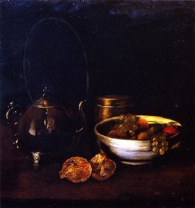William Merritt Chase - Still LIfe with Tea Kettle and Fruit