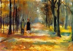 Lesser Ury - Strolling in the Forest
