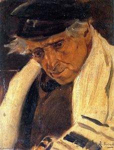Max Liebermann - Study Head of a Man (also known as Sephardic Jew with a Prayer Shawl, Facing Left)