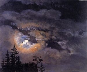 Johan Christian Clausen Dahl - Study of Clouds at Full Moon