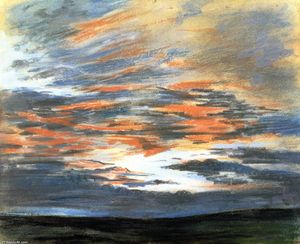 Eugène Delacroix - Study of the Sky at Sunset