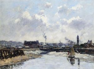 Eugène Louis Boudin - Trouville, the Port, Low Tide, Morning