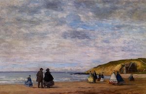 Eugène Louis Boudin - A Walk on the Beach