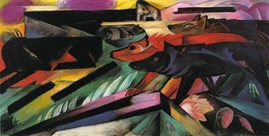 Franz Marc - The Wolves (also known as Balkan War)