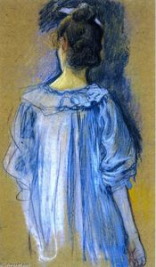 Theo Van Rysselberghe - Woman in Blue seen from Behind