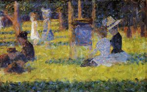 Georges Pierre Seurat - Woman Seated and Baby Carriage