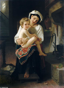William Adolphe Bouguereau - Young Mother Gazing at Her Child