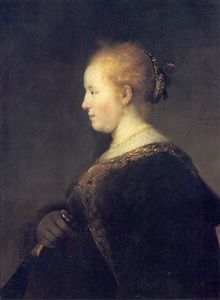 Rembrandt Van Rijn - A Young Woman in Profile with a Fan