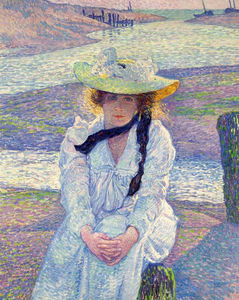 Theo Van Rysselberghe - Young Woman on the Sand Shore