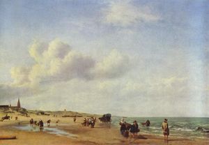 Adriaen Van De Velde - The Beach at Scheveningen