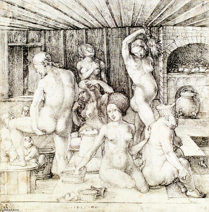  Art Reproductions Woman`s Bath, 1496 by Albrecht Durer (1471-1528, Italy) | ArtsDot.com