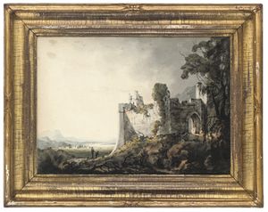 Hugh William Williams - A Ruined Castle In An Extensive Landscape